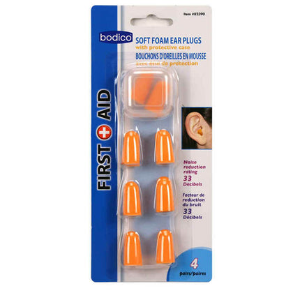 EAR PLUGS FOAM ORANGE 4-PAIR/BAG W/CASE