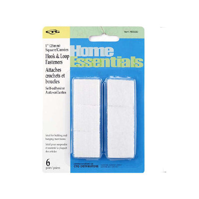 VELCRO HOOK & LOOP SQUARE 1INCH ADHESIVE WHITE