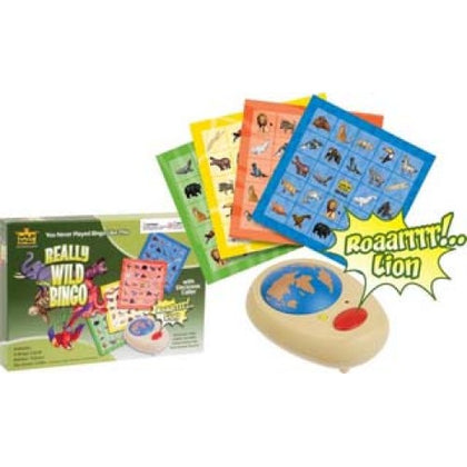 REALLY WILD BINGO + ELECTRONIC CALLER WITH 24 ANIMAL SOUNDS