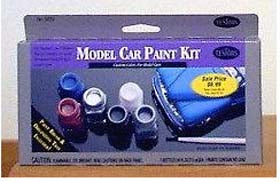 MODEL CAR PAINT SET 6 ENAMEL PAINTS THINNER AND PAINT BRUSH{{