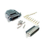 DB25M CRIMP W/METALLIZED HOOD AND PINS