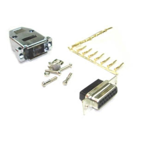 DB15F CRIMP W/METALLIZED HOOD