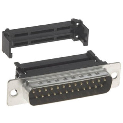 DB25M IDC PLASTIC MET/LIP BLACK