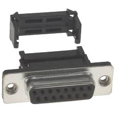 DB15F IDC PLASTIC MET/LIP BLACK