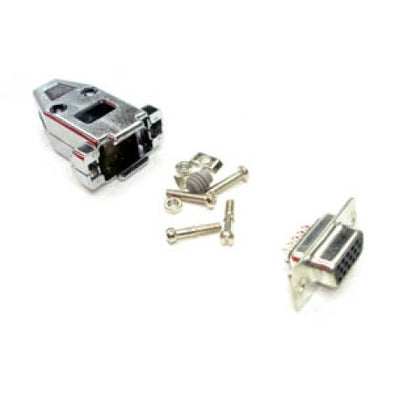 DB15F HD SOL TIN W/METALLIC PLASTIC HOOD