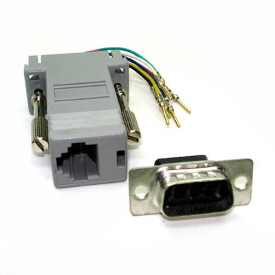 MODULAR ADAPTER DB9M/RJ12 6P6C BEIGE KEYED