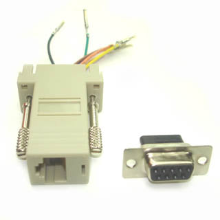 MODULAR ADAPTER DB9F/RJ45 8P8C GREY KEYED