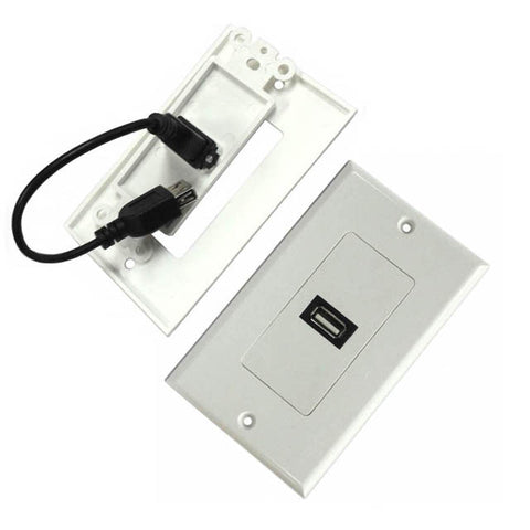 WALL PLATE USB A FEM PIGTAIL PLASTIC