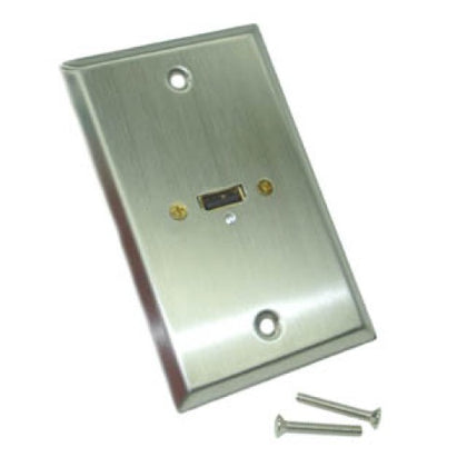 WALL PLATE USB A FEM METAL STAINLESS STEEL