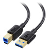 USB CABLE 3.0 A-B MALE/MALE 3FT BLK SHLD