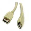 USB CABLE A-A MALE/FEM 10FT BEIGE VERSION 2.0