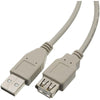 USB CABLE A-A MALE/FEM 10FT GRY 2.0 SHLD