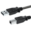 USB CABLE A-B MALE/MALE 6FT BLK 2.0 SHLD
