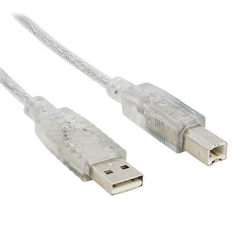 USB CABLE A-B MALE/MALE 6FT SILVER