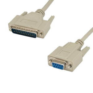 AT MODEM CABLE DB9F/25M 25FT BEIGE COLOR
