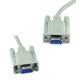 NULL MODEM CABLE DB9F/F 6FT BEIG