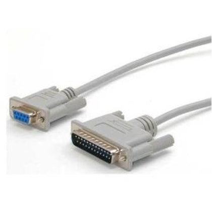 NULL MODEM CABLE DB9F/25M 10FT
