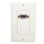 WALL PLATE VGA FEMALE 1POS INSERT PORT WHITE DECORA