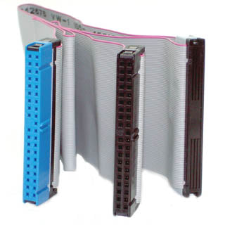 IDE CABLE ASSY ATA66/100 FLAT 18 3 IDC CONNECTORS FOR DUAL HARD