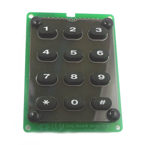 KEYPAD 4X3 KEYS 24VDC 20MA BLK KEYS 2.6X1.9X0.3IN