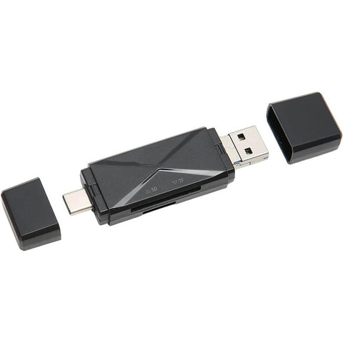 MEMORY CARD READER MICROSD/TF CARD TYPE-C MICRO USB OTG BLACK