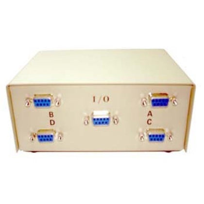 DATA SW BOX DB9F 4WAY ROTARY