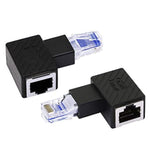 RJ45 8P8C PLUG/JACK RIGHT ANGLE ADAPTER CAT5/6 LEFT SIDE