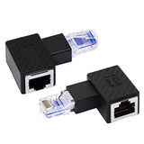 RJ45 8P8C PLUG/JACK RIGHT ANGLE ADAPTER CAT5/6 LEFT SIDE