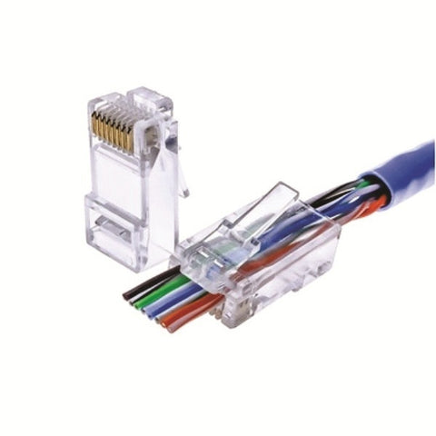 MODULAR PLUG 8P8C EZ-45 CAT6 SOL/STR RND FOR 23AWG CABLE