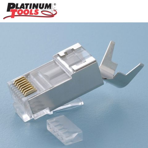 MODULAR PLUG 8P8C CAT6A/CAT7 SH W/LINER FOR SOLID CABLE 10GIG