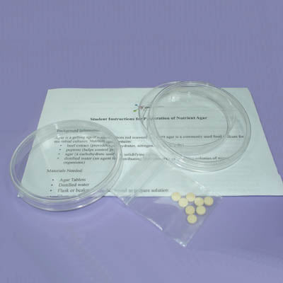 PETRI DISH 2 & AGAR TABLETS POWDER BASIC NUTRIENT AGAR KIT