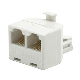 MODULAR T ADAPTER 8P8CJKX2-8P8CP WHITE