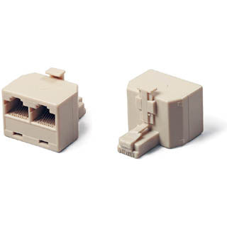 MODULAR T ADAPTER 8P8CJKX2-8P8CP BEIGE{{