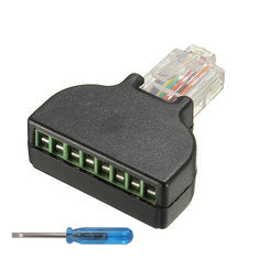 MODULAR PLUG 8P8C TO 8P TERMINAL BLOCK (SCREWDRIVER INCLUDED)