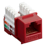 KEYSTONE JACK CAT5E RED 110 90DEG