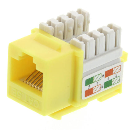 KEYSTONE JACK CAT5E YEL 110 90DEGREE