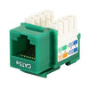 KEYSTONE JACK CAT5E GRN 110 90DEGREE