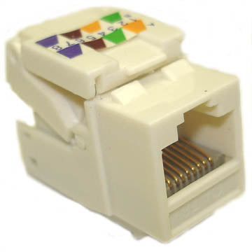 KEYSTONE JACK CAT6 WHT TOOLLESS SLIM BODY