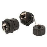 RJ45 COUPLER CAT6 SH WITH DUST CAP WEATHER PROOF PANEL MOUNT