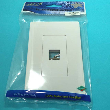 WALL PLATE 1PORT WHITE DECORA SCREWLESS HOOK & SNAP-ON MOUNT