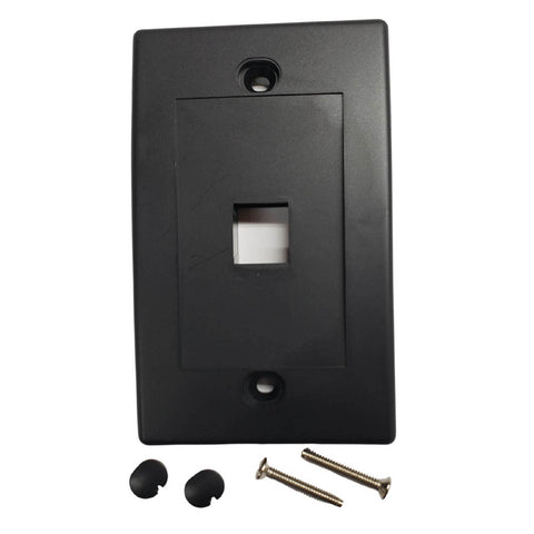 WALL PLATE 1PORT BLACK DESIGN