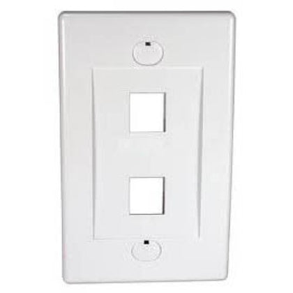 WALL PLATE 2PORT WHITE DESIGN