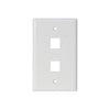 WALL PLATE 2PORT WHITE PLAIN flush plate w/2 screws
