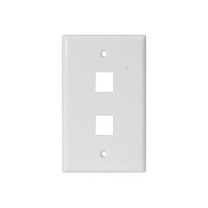 WALL PLATE 2PORT WHITE PLAIN