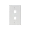 WALL PLATE 2PORT WHITE PLAIN
