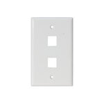WALL PLATE 2PORT WHITE PLAIN