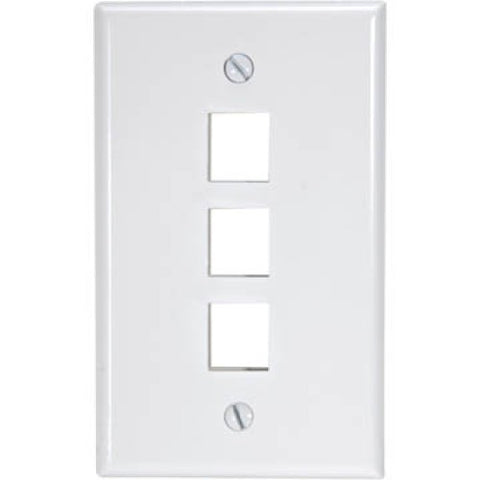 WALL PLATE 3PORT WHITE