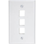 WALL PLATE 3PORT WHITE PLAIN