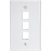 WALL PLATE 3PORT WHITE