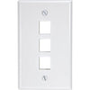 WALL PLATE 3PORT WHITE